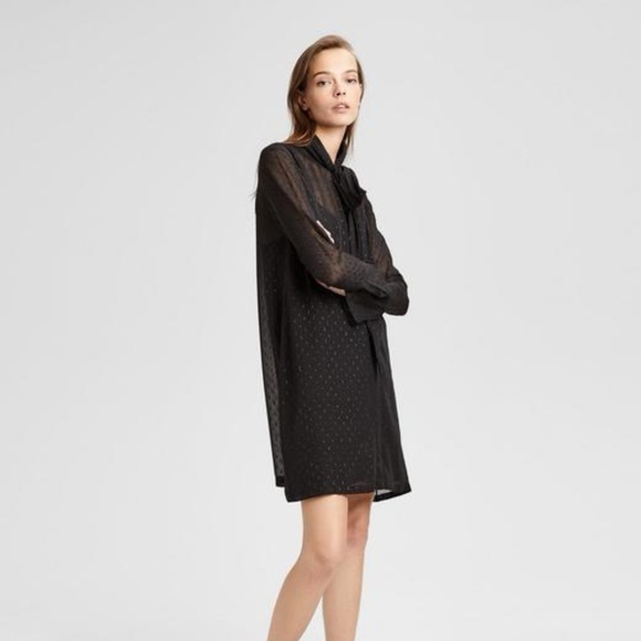 THEORY Metallic Silk Scarf Dress Size 10 BNWT - Picture 1 of 8